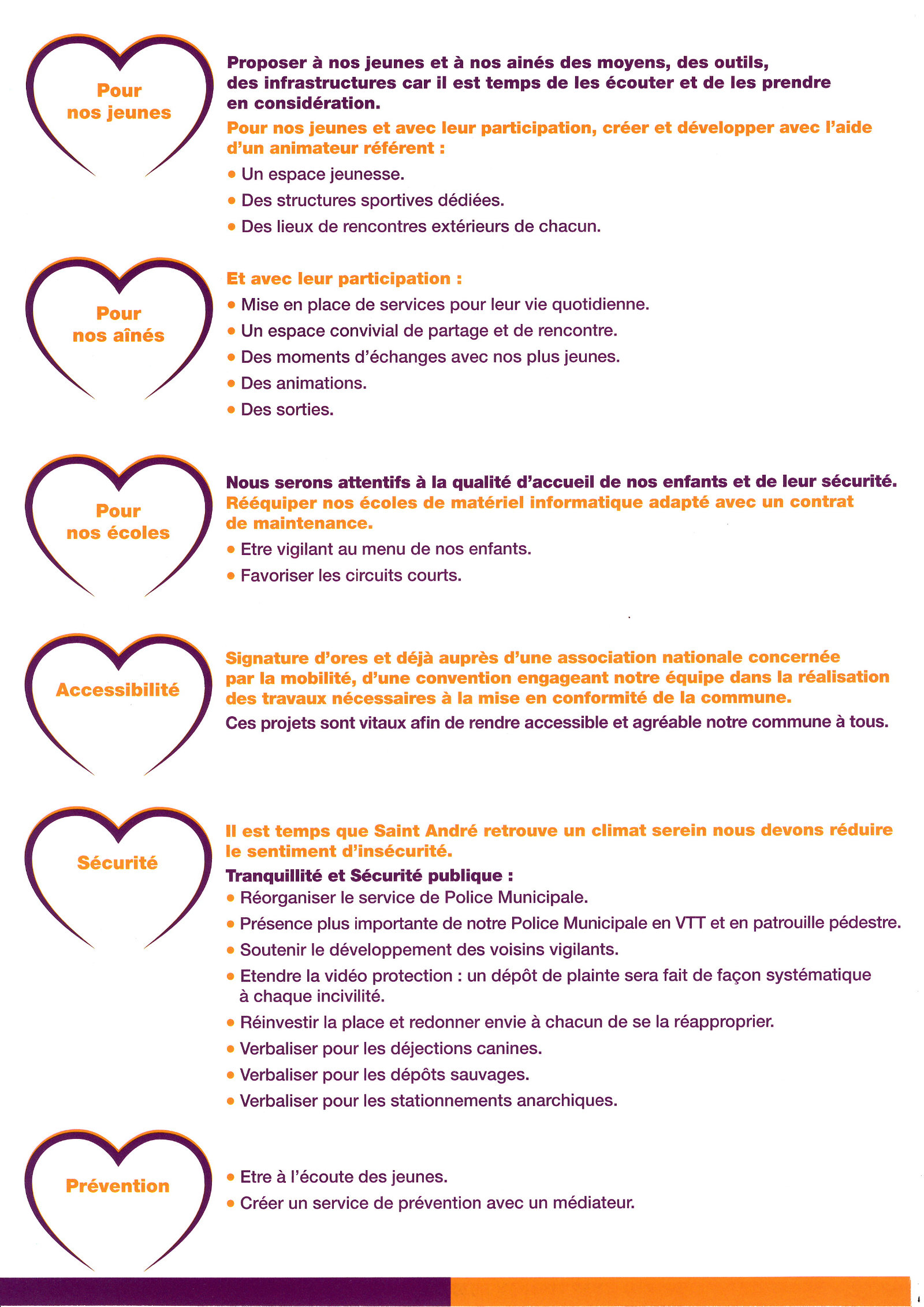Saint André J'Aime, Verso P1, Tract N°2, Les Projets en détails, Campagne 2020