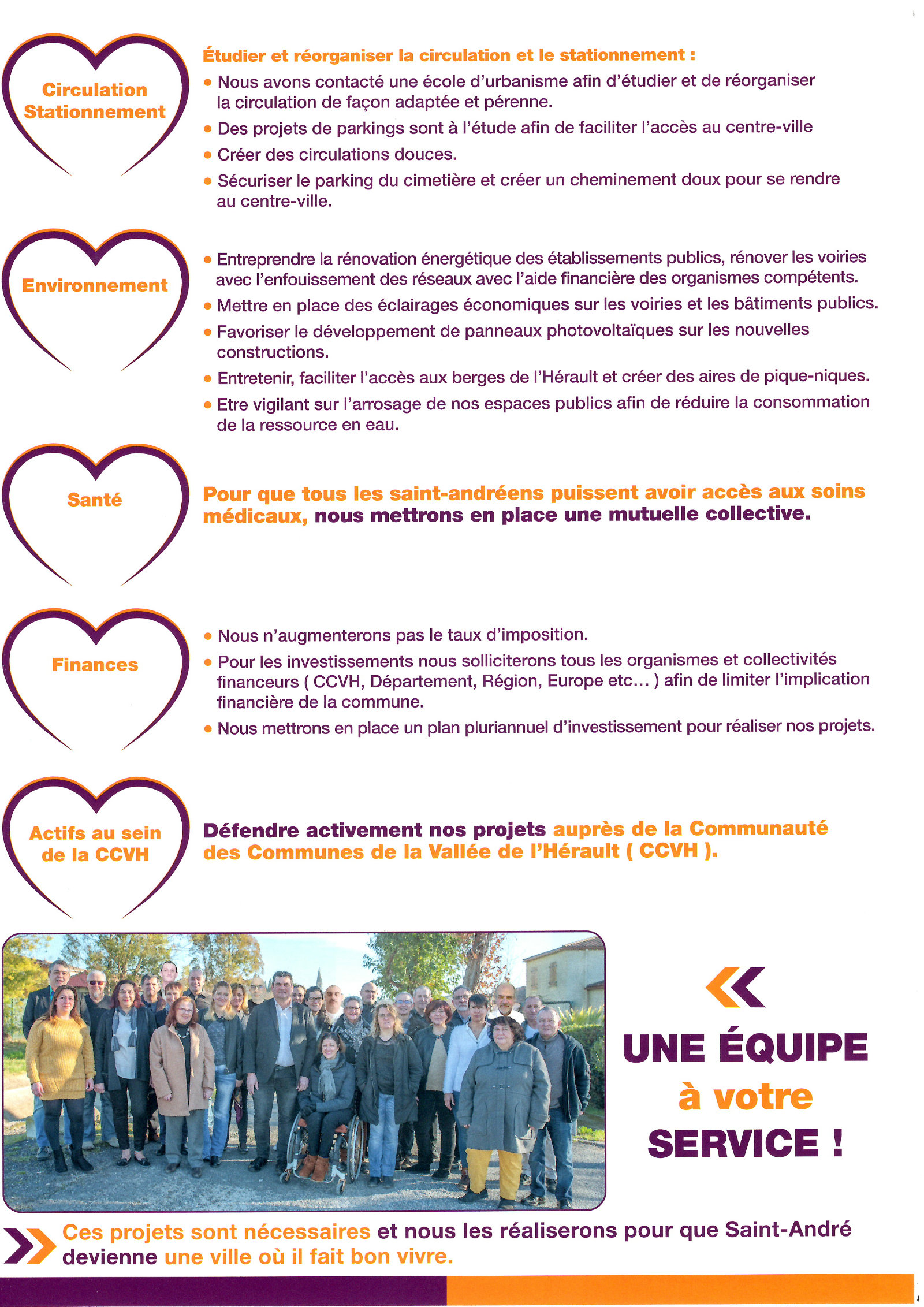 Saint André J'Aime, Recto P2, Tract N°2, Les Projets en détails, Campagne 2020